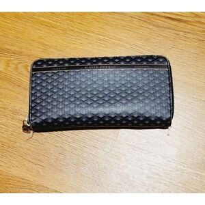 DUNHILL Engine Turn Luggage Canvas Zip Coat Wallet